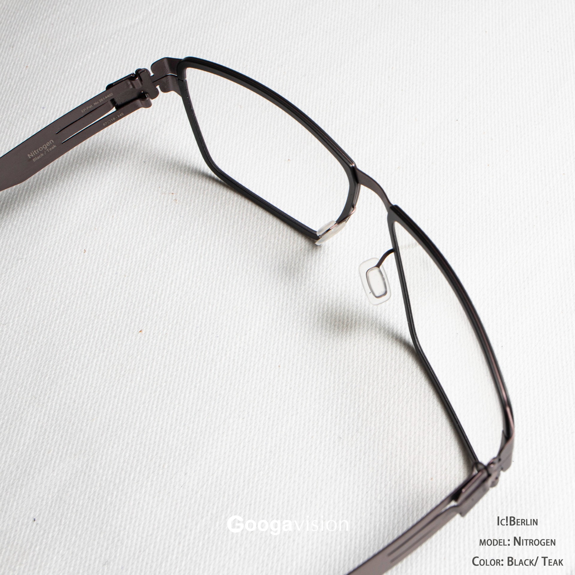 Ic!Berlin |Nitrogen | Black Teak 』『特大方形鏡框』-連Hoya鏡片$1380